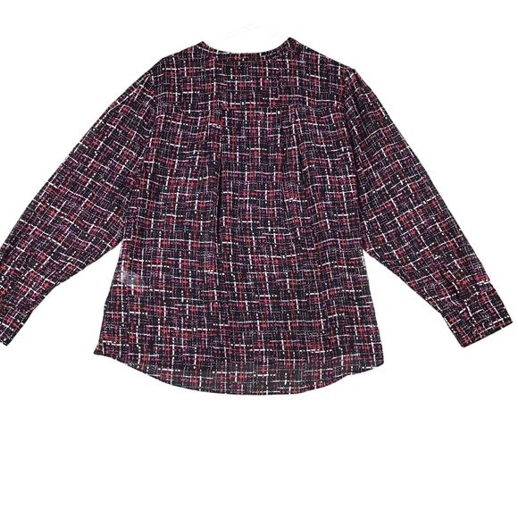 Chicos Top Size XL/16 Multi Color Sheer Long Sleeve Button Up Shirt Polyester - Picture 15 of 16